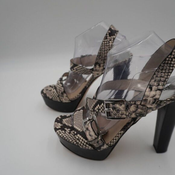 MICHAEL KORS JOSEPHINE SNAKESKIN STRAPPY PLATFORM SANDALS SIZE 9.5 - Picture 4 of 7